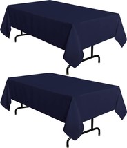 sancua 2 Pack Navy Tablecloth 60 x 84 Inch, Rectangle 4 Feet - £27.38 GBP