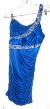 Blue Royal Blue One Shoulder Dress w/Rhinestone Accents Party Dress XXS/XS - $22.49
