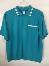 Haband Mens Polo Short Sleeve Front Banded Waist Shirtl size XL Casual Joe GREEN - £18.04 GBP