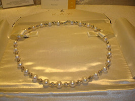 Authentic Sterling 26 beads &amp; 27 Pearl Necklace, W/ KAY Jewelers Box/papers - £125.55 GBP