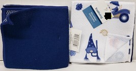 Set Of 2 Different Microfiber Dishcloths (12&quot;x12&quot;) Gnomes At The Beach &amp; Blue,Tl - £6.96 GBP