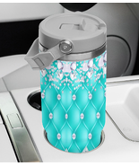 Luxury Teal &amp; Diamond Design | Flip Straw Tumbler - 30 oz | Free SHIP - $37.99