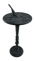 Zeckos Verdigris Finish Cast Iron Dragonfly Sundial with Pedestal Garden - £63.49 GBP