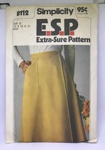 Simplicity E.S.P. Sewing Pattern 8122 Misses&#39; Mock-Wrap Skirt 1977 - £5.42 GBP