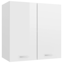 Modern Wood High Gloss White 2 Door Wall Mounted Hanging Kitchen Storage Cabinet - £64.91 GBP