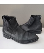 HESCHUNG Boots Chelsea Style Black Leather Beatles Ankle Men&#39;s Size 9.5 - £47.30 GBP