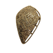 Mod Vintage Signed Sarah Coventry Gold Tone Pendant Brooch Textured Geo retro - £7.72 GBP