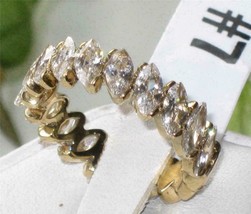 4Ct Marquise Cut Diamond Engagement Full Eternity Band Ring 14K Yellow Gold Over - $86.94