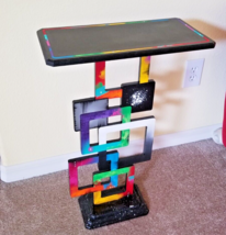 End Table, Scenic Views color block Abstract table, Colorful Table 27&quot; h - Art69 - £304.68 GBP