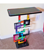 End Table, Scenic Views color block Abstract table, Colorful Table 27&quot; h... - $520.78 CAD