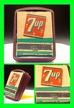 Vintage Bakelite Pocket Table Top Match Holder w/ Vintage Ad Matchbook 7up Soda - £27.25 GBP