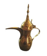 VTG Brass Dallah Turkish Mid Eastern Arabic Coffee Pot Etched Palm Tree ... - $40.00