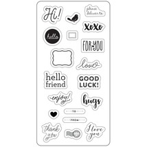 Fiskars Lia Griffith 4x8 Inch Clear Stamps Happy Mail Love Hello Friend To From - £11.14 GBP