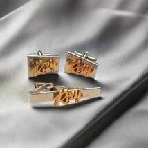 Vintage Two-Tone &quot;Ray&quot; Cufflinks and Tie Clip Set – Personalized Men’s J... - $367.51 MXN