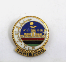 T.I.F. Exhibitor 1968 Arabic Building Flag Collectible Pin Lapel Vintage - £17.31 GBP