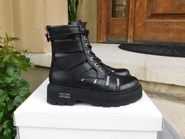 Combat-Inspired Ankle Leather Boots by Cult (Slash), size 36EU/6US, black, EPC - £82.57 GBP