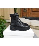 Combat-Inspired Ankle Leather Boots by Cult (Slash), size 36EU/6US, blac... - £82.65 GBP