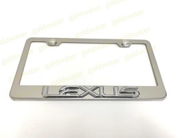 3D LEXUS Badge Emblem Stainless Steel Chrome Metal License Plate Frame Holder - $23.23