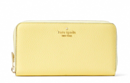 New Kate Spade Leila Large Continental Wallet Pebble Leather Yellow Mar - £60.15 GBP