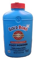 (1) Gold Bond FOOT Powder WITH TALC Medicated Maximum Strength 4 oz Original - £11.40 GBP