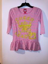 Derek Heart Girl multi-color striped peplum hem scoop neck shirt M      103 - £5.93 GBP