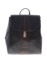NWT Brahmin Sadie in Cocoa Sparrow Brown Croc-Embossed Leather Backpack - £179.05 GBP