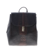 NWT Brahmin Sadie in Cocoa Sparrow Brown Croc-Embossed Leather Backpack - £179.05 GBP