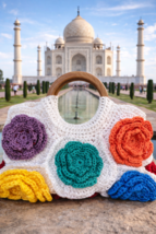 handmade crochet bag-A bag – a small garden! - $89.10