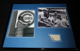 Ernie Banks Mr. Cub Signed Framed 16x20 Photo Display Chicago Cubs - £117.67 GBP
