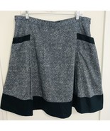 The Limited A-line Skirt Navy Blue White Pockets Side Zip Lined Size Large - £13.12 GBP