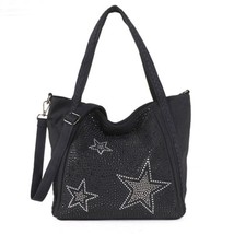 Designer Rivet Women Shoulder Bag Fashion Crossbody Bag Denim Handbag Purse Star - £74.89 GBP