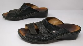 FINN Women&#39;s Size US 9.5 UK 7 Cremona Black Leather Slide Adjustable San... - £18.94 GBP