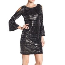 Eliza J – Bell Sleeve Cold Shoulder Sequined Dress sz 14 new - £103.36 GBP