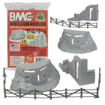 BMC Classic Marx Axis Ambush - 14pc Gray Plastic Army Men Playset Accessories - £27.26 GBP