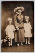 RPPC Harrison NJ Victorian Women Fancy Dresses Daughters Studio Postcard E29 - £7.82 GBP