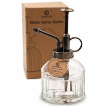 Transparent Glass Watering Spray Bottle,Plant Mister With Plastic Bronze... - $23.99