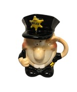 Vtg Ganz Novelty Lidded Mug Police Patrol Cop Officer Saluting With goof... - $36.75 CAD