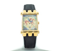 Gruen Gold-Plated Quartz Watch w/ Leather Band &quot;The Polo Player&quot; Nice - $12,409.89 MXN