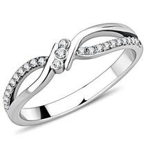 Elegant Round Simulated Diamond Split Shank Stainless Steel Wedding Ring Sz 5-9 - £44.91 GBP