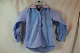 NIP AOLIWEN Long Sleeve Ruffle Shirt Button Front 4-5 Years Light Blue - £10.69 GBP