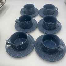 Mikasa ULTRASTONE COUNTRY BLUE 6 Cups &amp; Saucers - $79.15