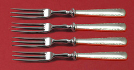 Camellia by Gorham Sterling Silver Fruit Fork Set 4-Piece HHWS 6&quot; Custom - £221.32 GBP