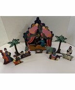 William’s Sonoma Grande Cuisine Hand Painted Wooden Nativity Scene Chris... - €46,05 EUR