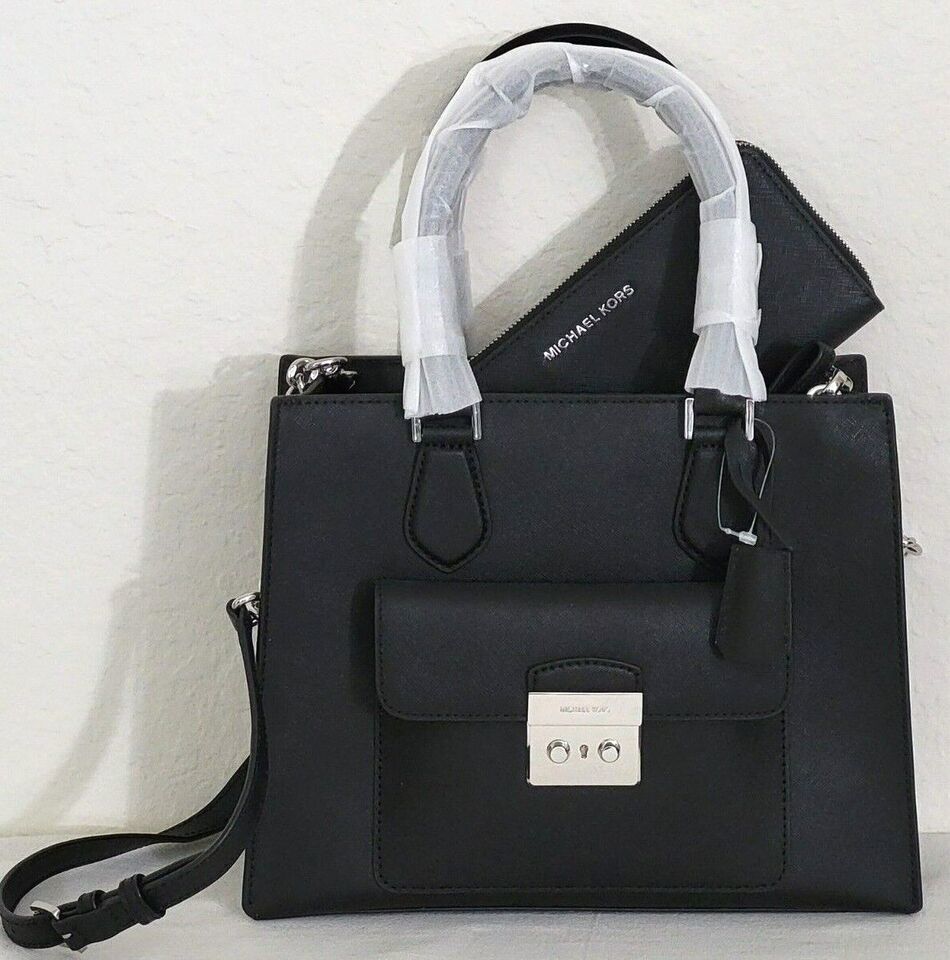 MICHAEL KORS BRIDGETTE BLACK SAFFIANO SATCHEL BAG +/OR MATCHING WALLETNWT! - $113.99+