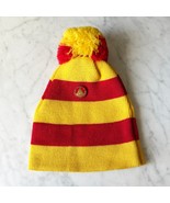 Vintage 1974 Zermatt Switzerland Ski Pin on Wool Beanie Hat Red Gold Ski... - $47.45