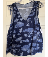 Women’s Old Navy Sleeveless Tank - Size Medium, Palm Tree Print, New wit... - $285.92 MXN