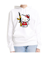  Hello Kitty Guns White Women Classic Hoodie - $33.99