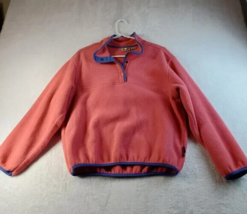 Woolrich Sweatshirt Womens Medium Pink Fleece Polyester Long Sleeve 1/4 Button - £19.22 GBP