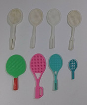 Vintage Barbie Tennis Racquets Lot 8 Mattel Miniature Diorama Sports Acc... - £7.98 GBP