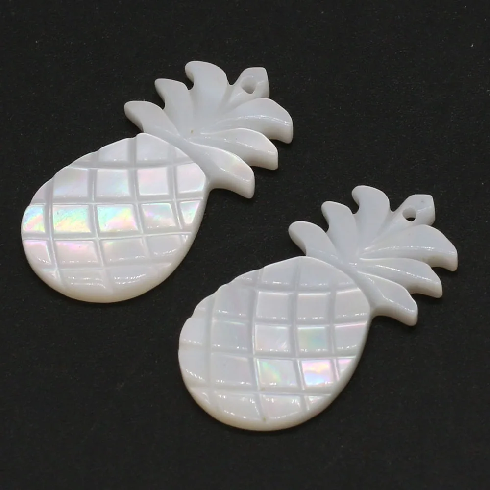 Hot New Natural White Shell Pendant Carved Pineapple Pearl Shell Beads for - £6.20 GBP
